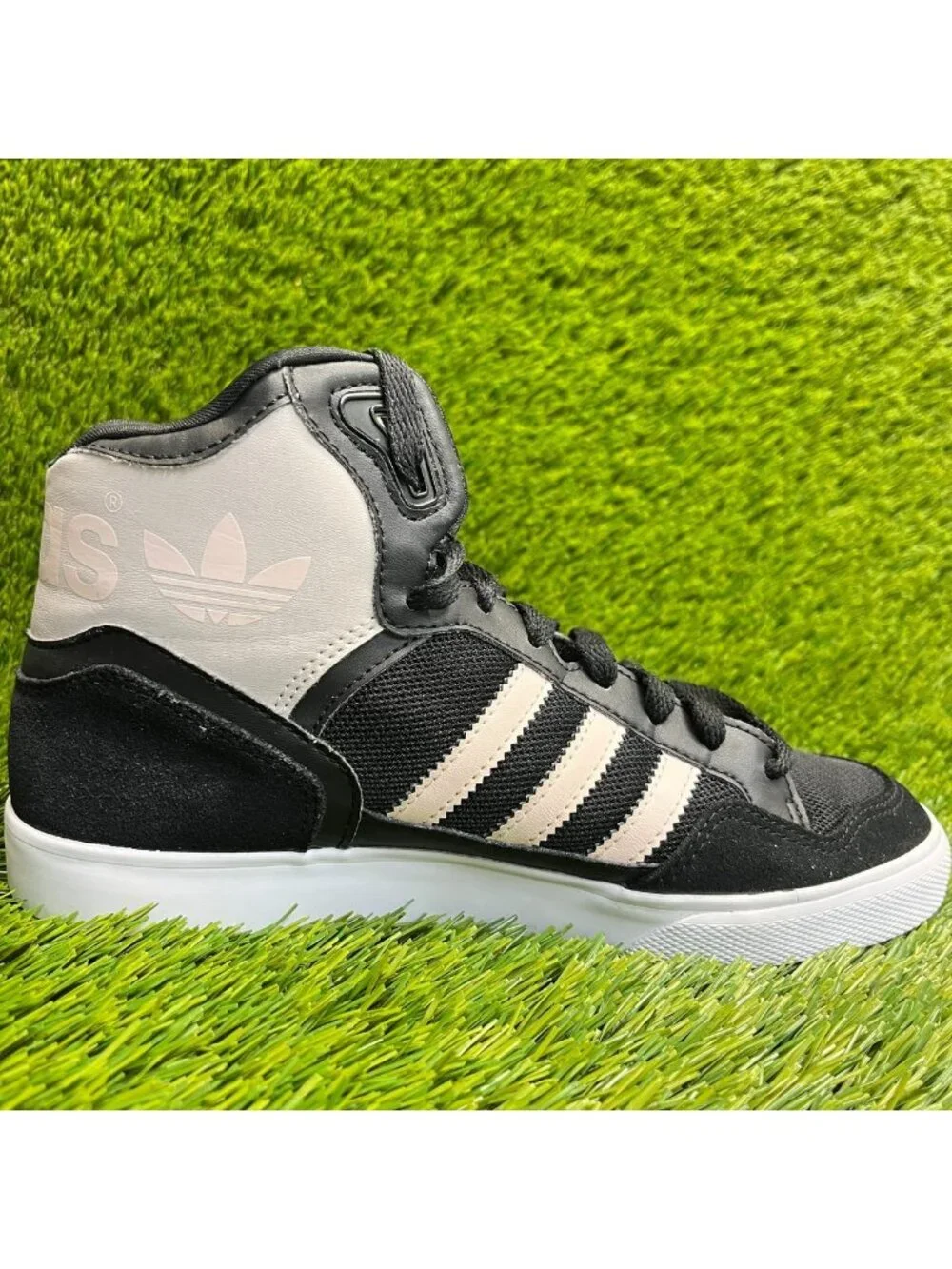 Adidas Originals Extaball Womens Size 6.5 Black Pink Athletic Shoes Sneakers